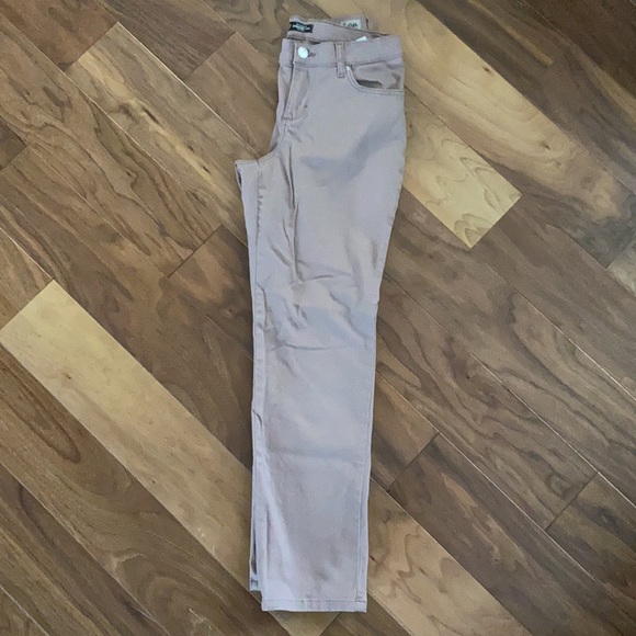 Straight leg relaxed fit mid rise pink/tan jeans - Picture 3 of 5